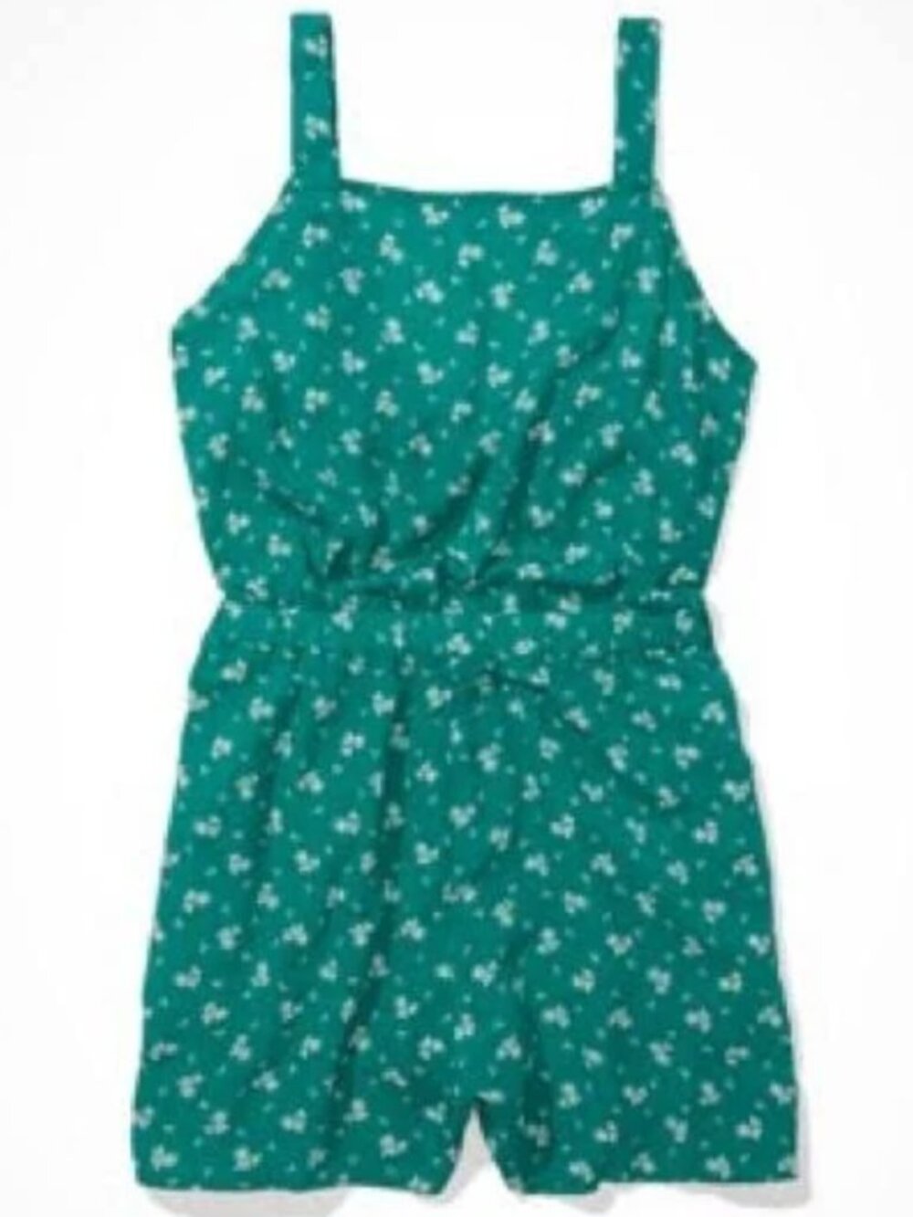 American Eagle - Twist Back Green Floral Romper - Size Small